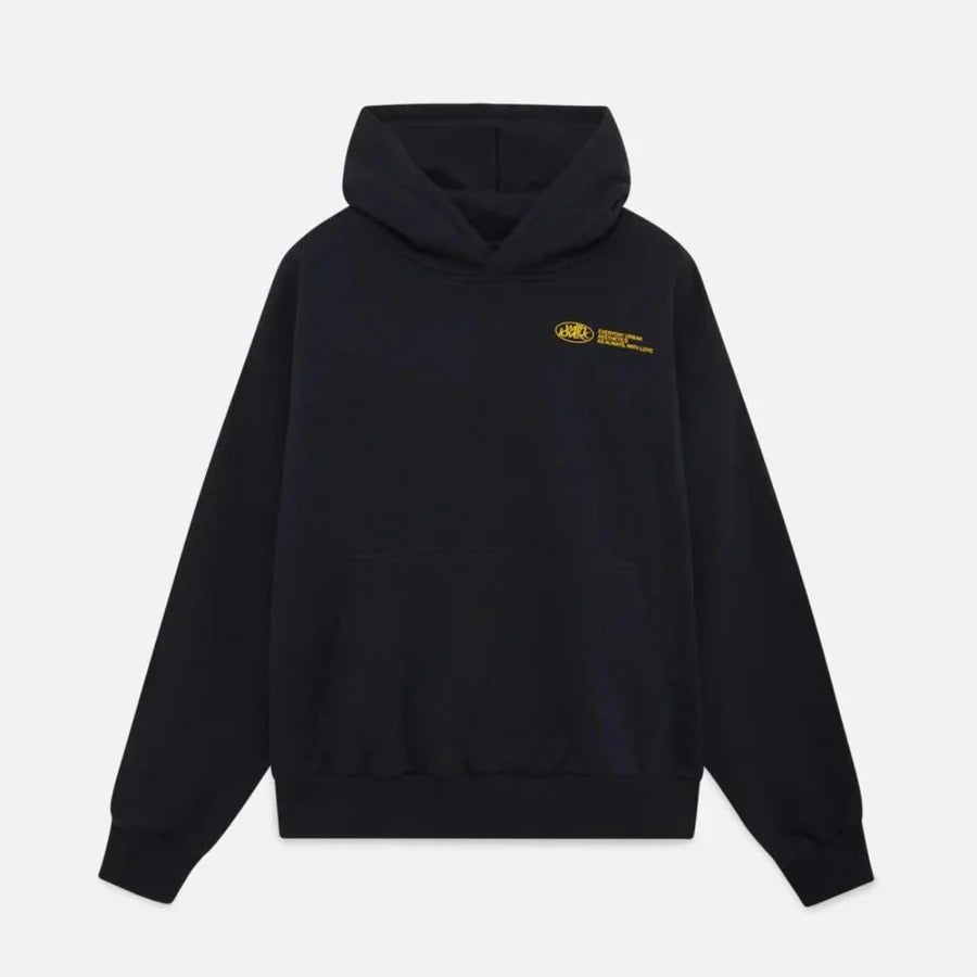 Long sleeve casual hoodie with a statement slogan print, designed for unisex appeal.