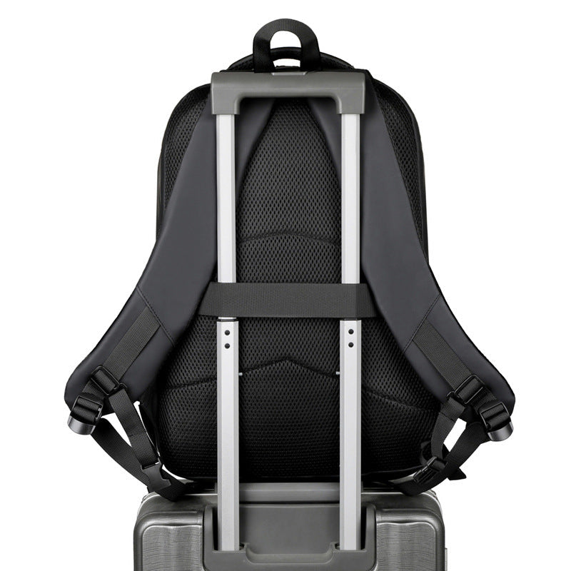 Durable unisex travel backpack with padded laptop sleeve for daily commuting.