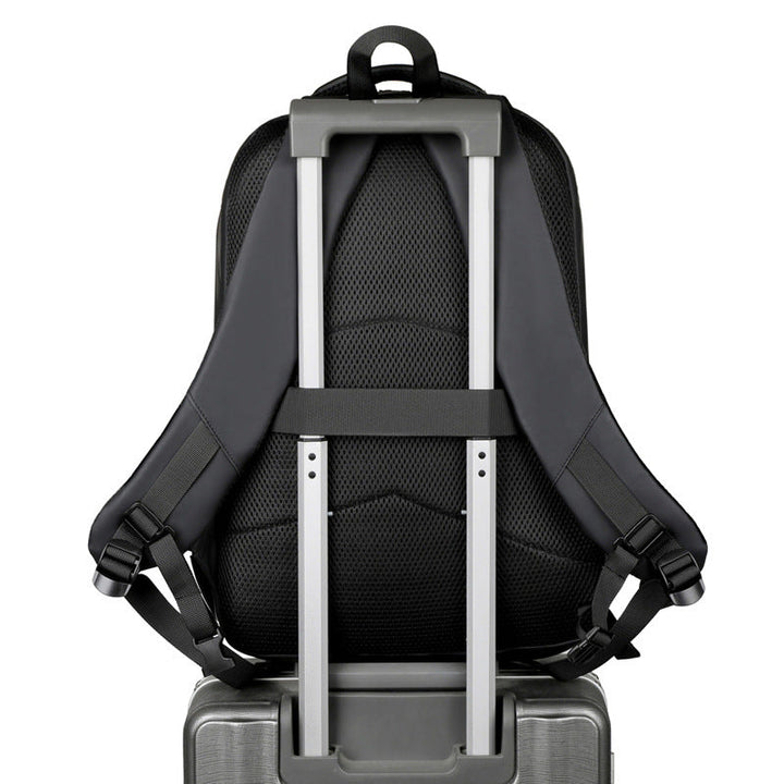 Durable unisex travel backpack with padded laptop sleeve for daily commuting.