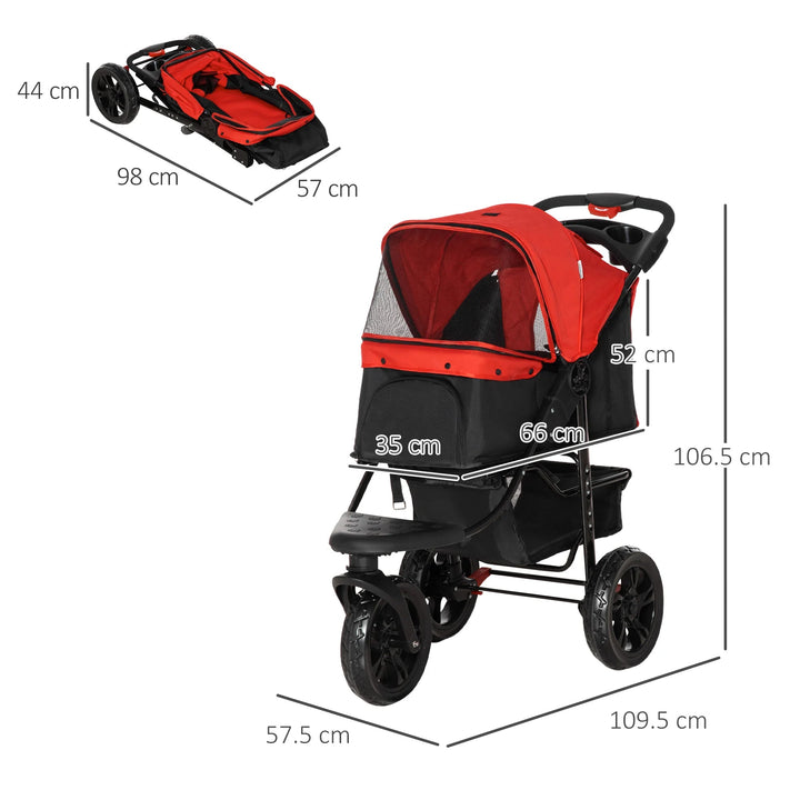 Premium pet supplies: Unisex pet adventure stroller with smooth wheels, storage, and sturdy frame for pet travel.