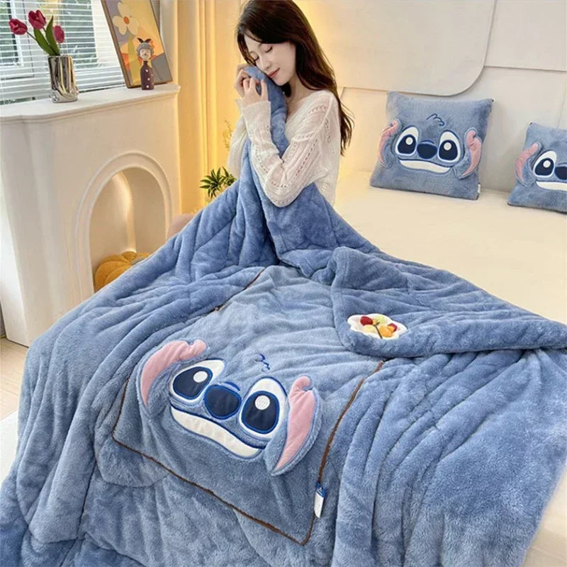 Plush cushion set and blanket, ideal living room decor accessory