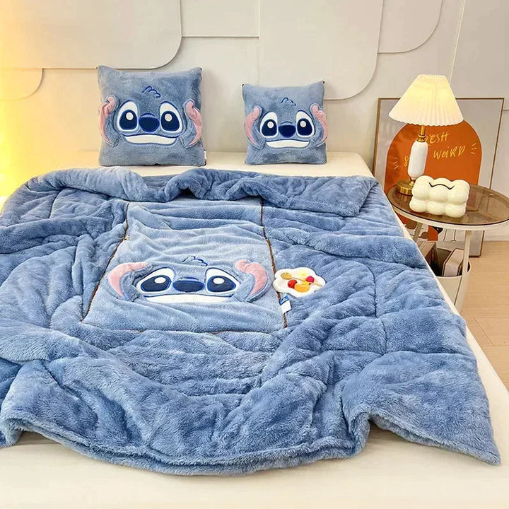 Cozy unisex plush blanket offering family comfort and warmth