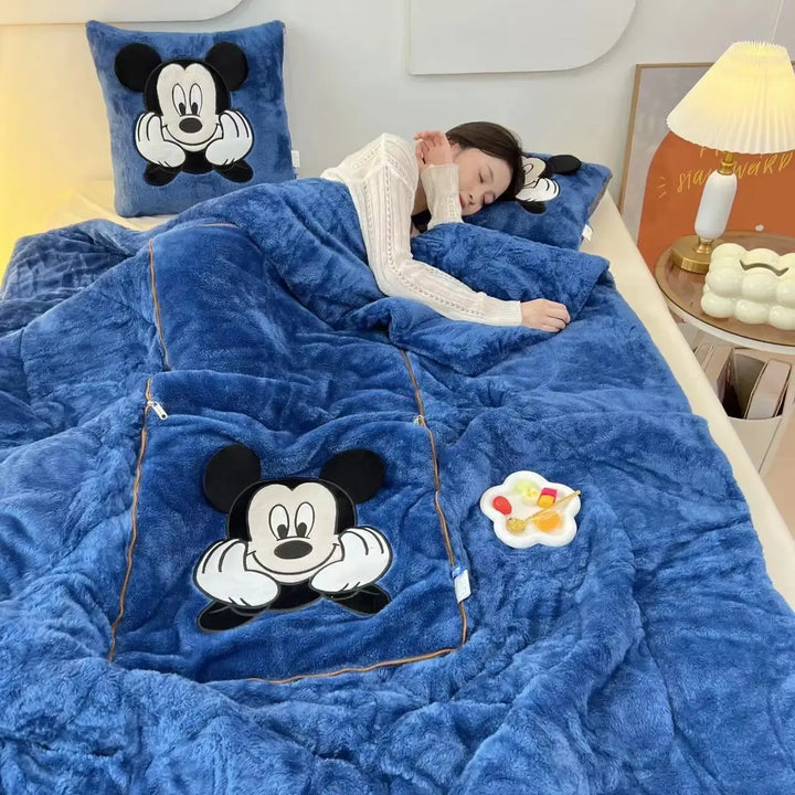 Ultimate comfort with this soft plush blanket and cushion set