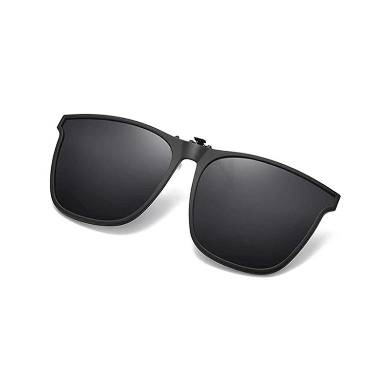 Unisex polarized flip-up clip-on sunglasses for effective glare protection. Ideal for driving & outdoor vision.