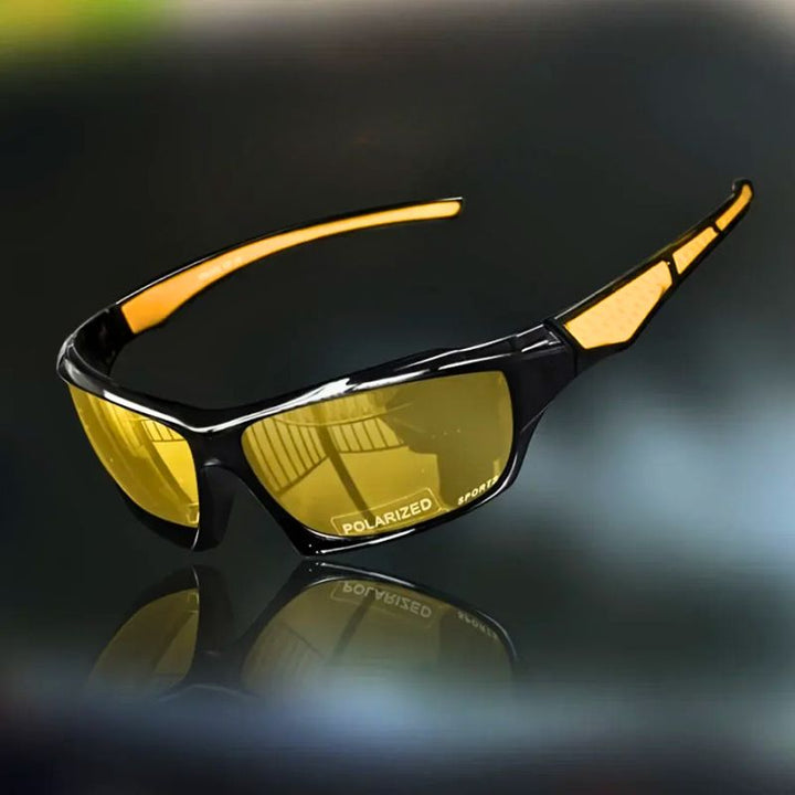 Fashionable unisex shield eyewear with polarized lenses. Superior outdoor vision, glare reduction, trendy accessory.