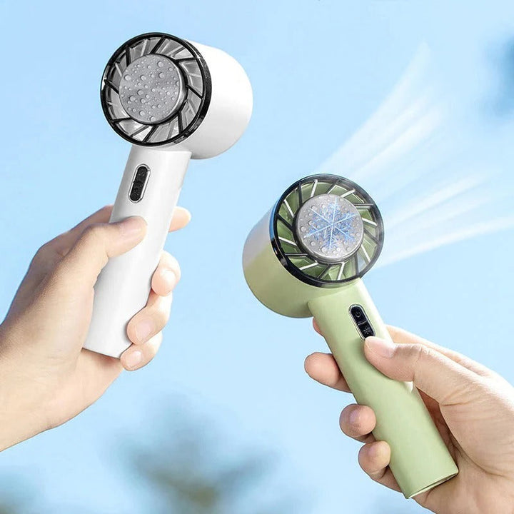 Handheld portable fan, a compact & rechargeable cooling device for travel.