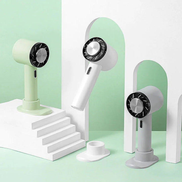 Rechargeable portable fan, a versatile handheld cooling device for any adventure.