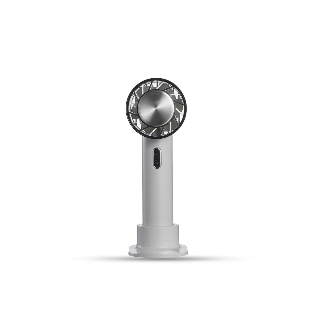 Unisex rechargeable portable fan, provides personal cooling for home, office & travel.