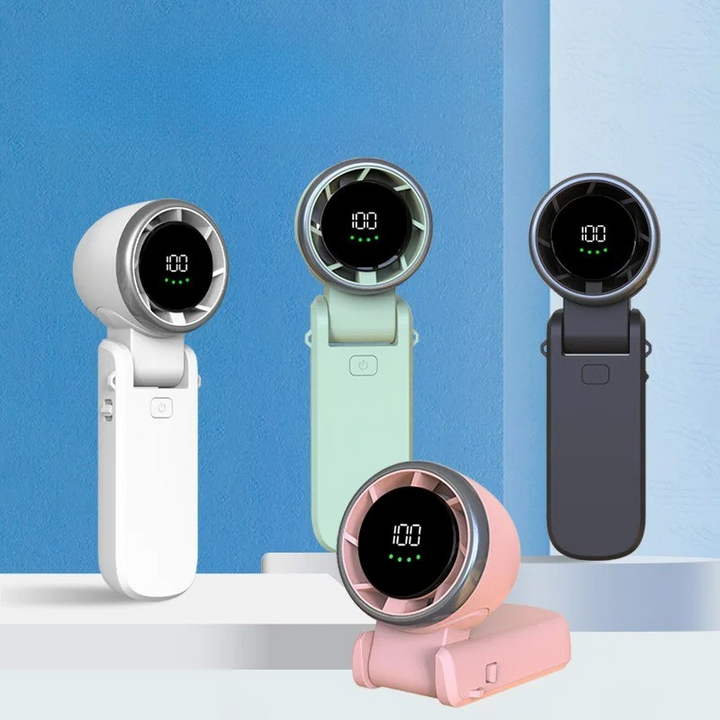 Unisex portable turbo cooling fan, compact & rechargeable, perfect for travel & instant personal refreshment.