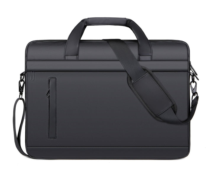 Durable unisex professional laptop briefcase, sleek design for secure business travel & office essentials.