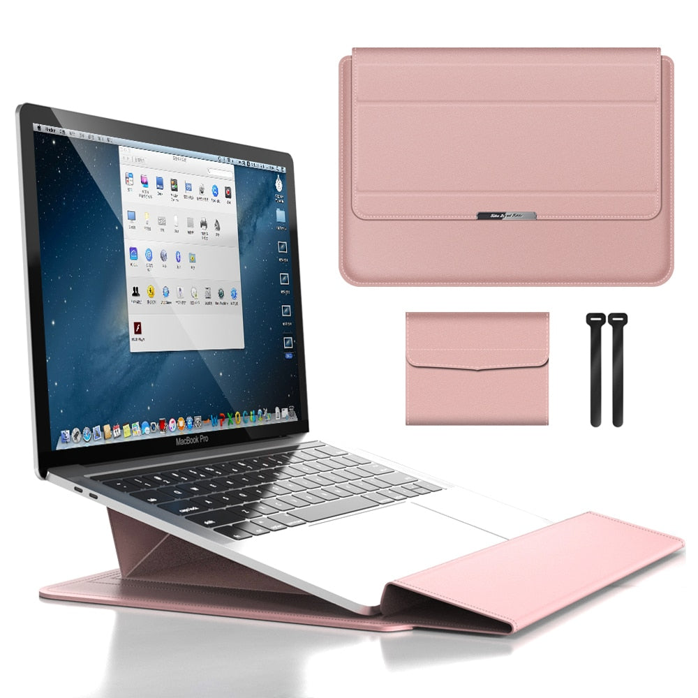 Portable laptop sleeve with organized storage, a professional tech accessory for daily use & travel.