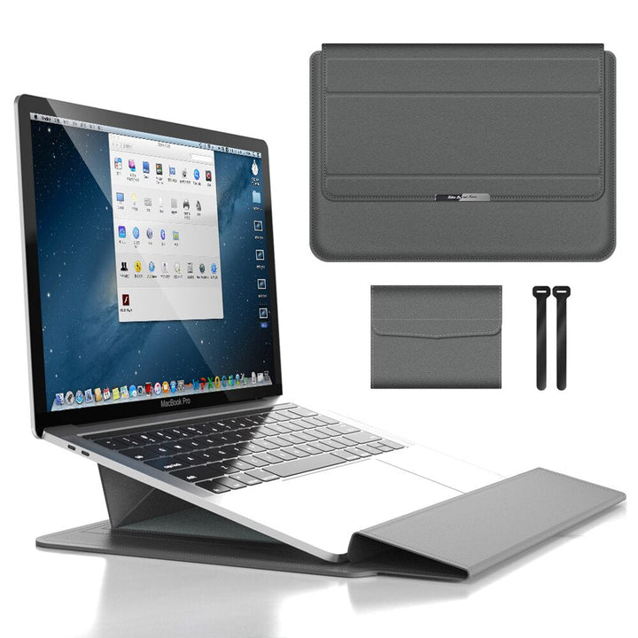 Traveler's waterproof laptop case, shockproof computer protection, essential portable electronics accessory.