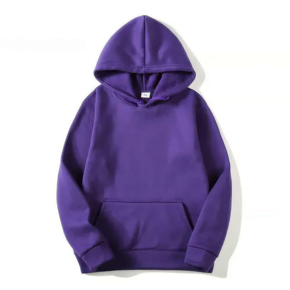 Front view of a comfortable unisex hoodie. Soft long-sleeve pullover sweatshirt for men & women.
