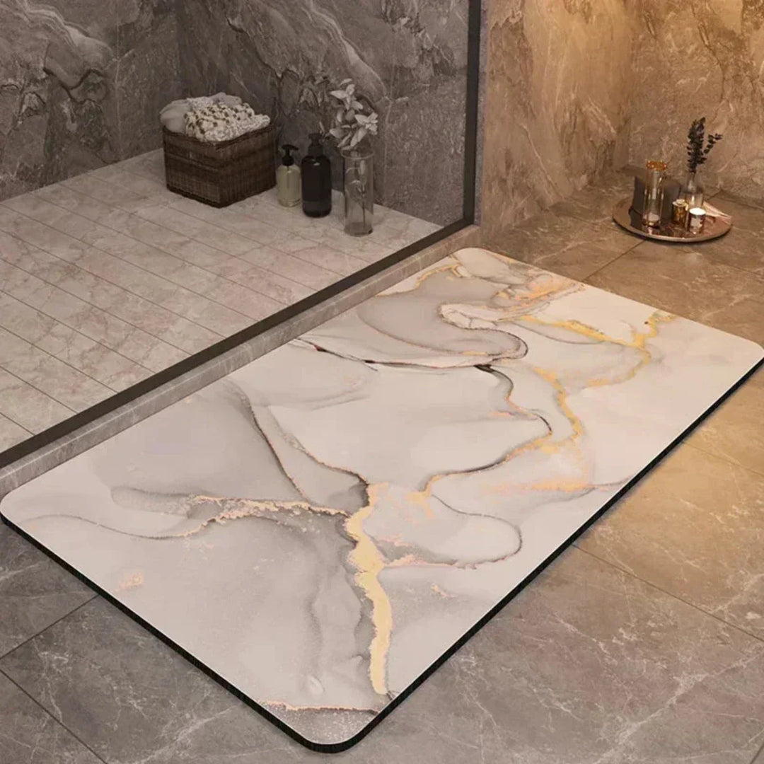 Comfortable, absorbent quick-drying bath mat. Non-slip design for bathroom safety & floor protection.