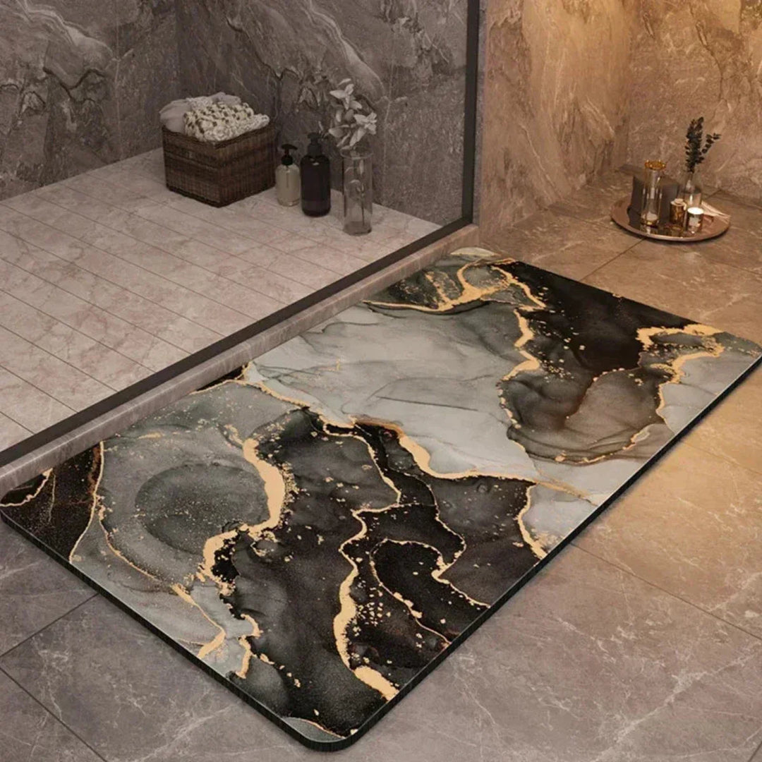 Shower bath mat: quick-drying, anti-slip for safety. Absorbent & comfortable bathroom floor protection. Home decor.