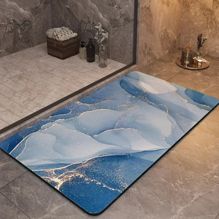 Modern quick-drying anti-slip bath mat for a safe, comfortable bathroom. Absorbent non-slip floor protection.