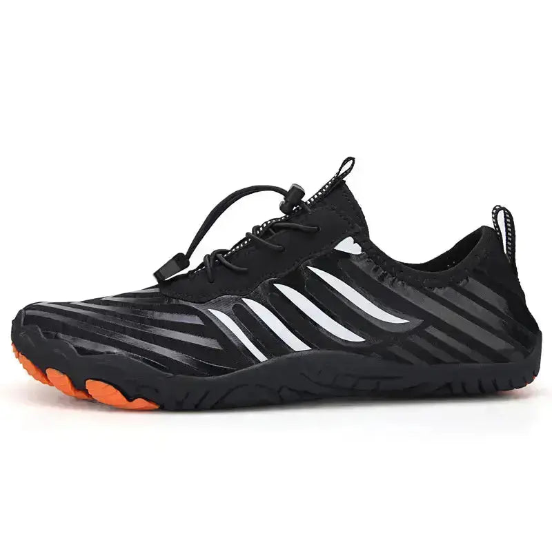 Comfortable barefoot shoes with toggle laces, unisex, wide toe box for daily use.