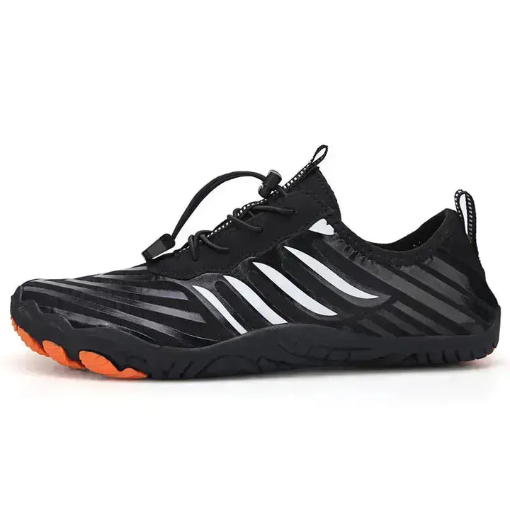 Comfortable barefoot shoes with toggle laces, unisex, wide toe box for daily use.