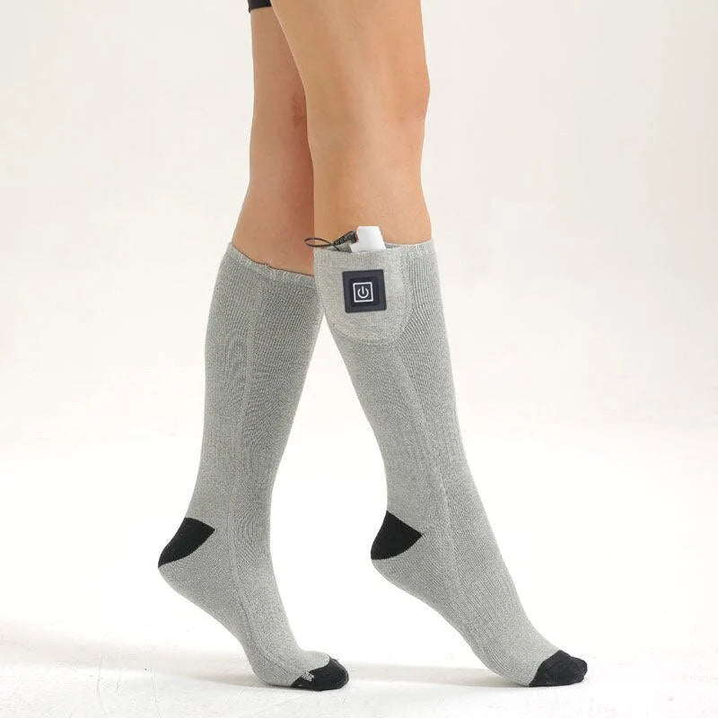 Easy-to-use rechargeable heated socks, ensuring warm feet during cold weather.