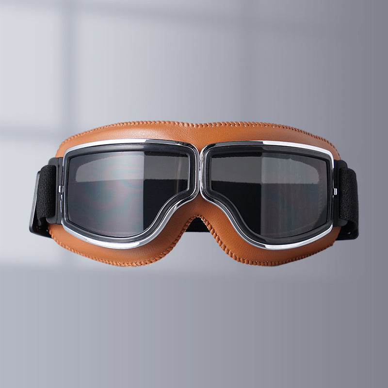Foldable retro aviator motorcycle goggles, over-glasses, protective eyewear for riders.