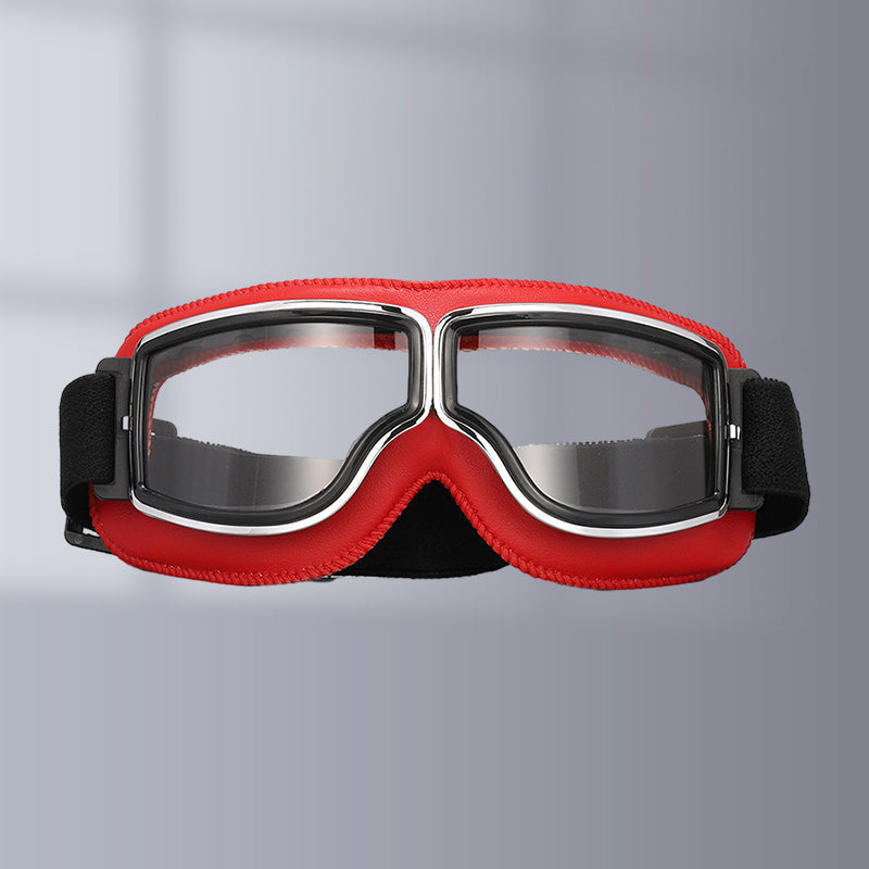 Retro aviator riding glasses, foldable over-glasses motorcycle goggles for protective use.