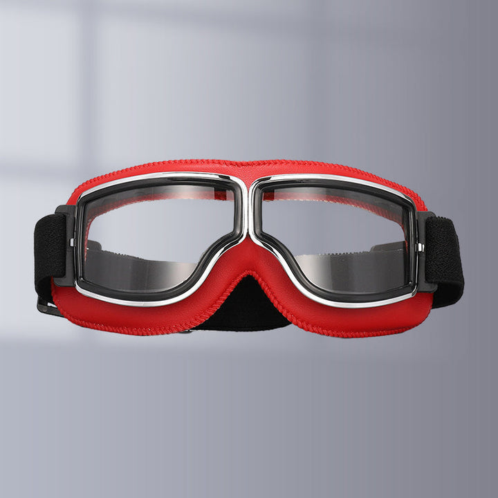 Retro aviator riding glasses, foldable over-glasses motorcycle goggles for protective use.