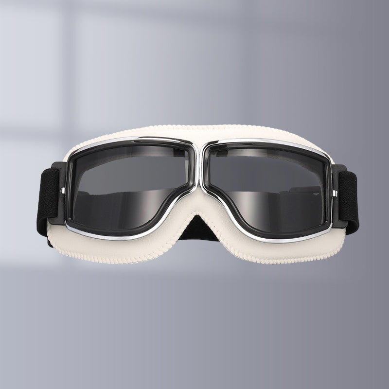 Unisex retro aviator motorcycle goggles, foldable over-glasses, windproof dustproof for riding.