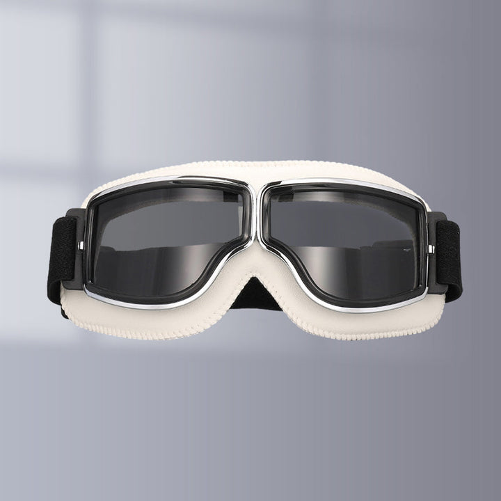 Unisex retro aviator motorcycle goggles, foldable over-glasses, windproof dustproof for riding.