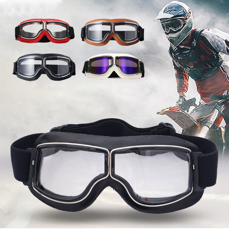 Unisex foldable retro aviator goggles, perfect for motorcycle, cycling, skiing & outdoor sports.