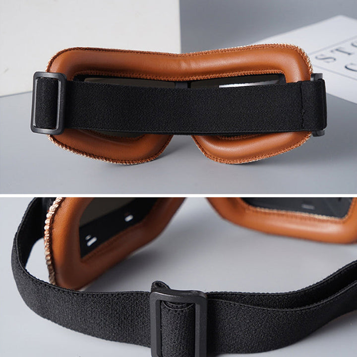 Classic retro aviator goggles with foldable design, unisex and over-glasses fit for riders.