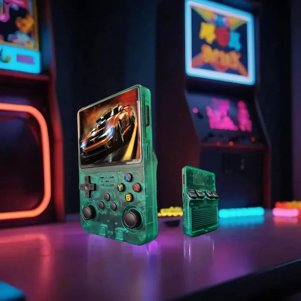 USB rechargeable retro gaming console; play classic games on its stunning HD portable screen.
