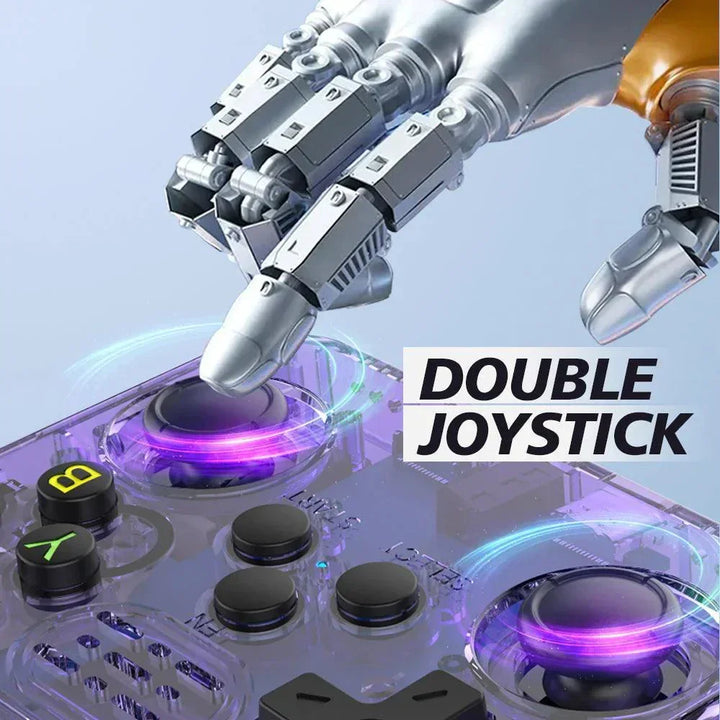 Gift for gamers: A stylish retro portable gaming console with a clear HD display and emulator.