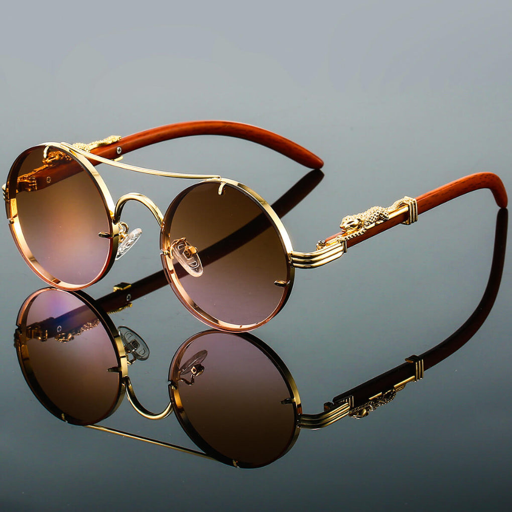 Classic Circular Frame Sunglasses, retro style, durable metal construction, unisex design.