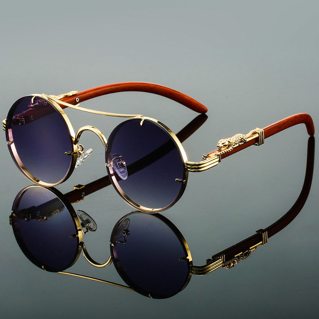 Fashionable Retro Round Glasses, sleek metal frame, essential unisex accessory, vintage appeal.