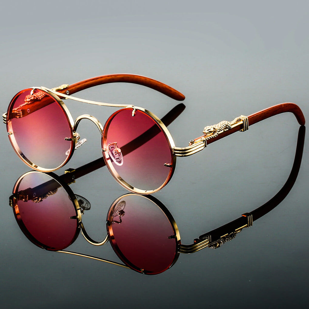 Elegant Retro Round Metal Sunglasses, unisex fashion eyewear, timeless vintage aesthetic.