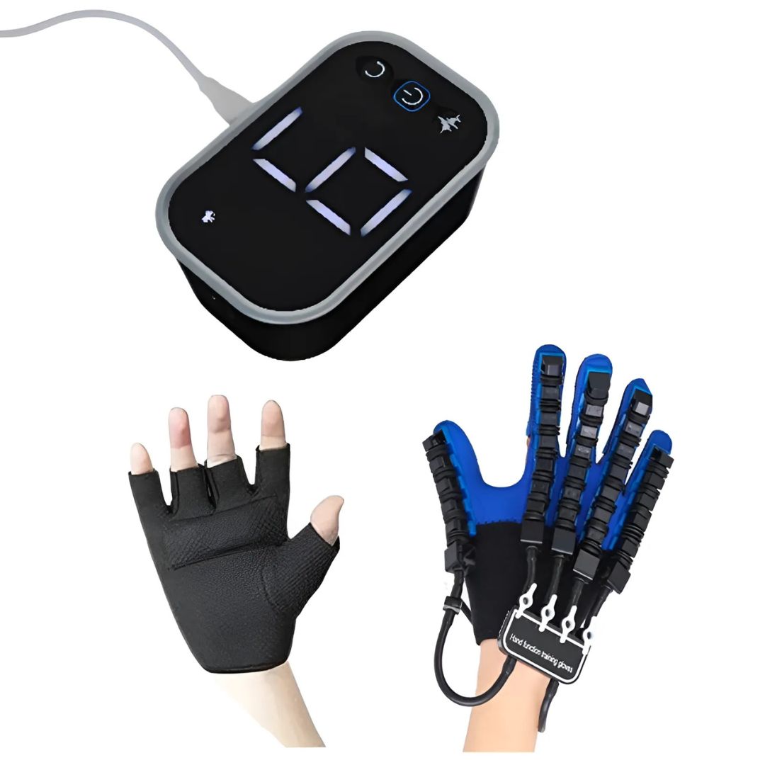 Unisex robotic hand rehabilitation gloves for stroke recovery, hand therapy, and enhanced mobility aid.