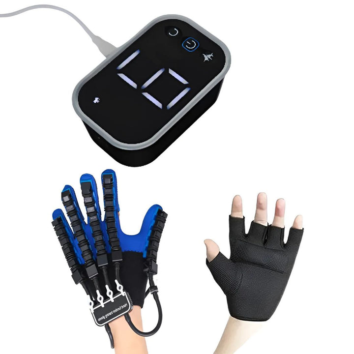 Full set of robotic hand rehabilitation gloves, essential for enhancing stroke recovery and physical therapy.