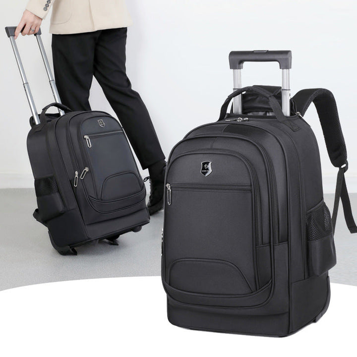 Efficient unisex travel bag on wheels, perfect for airline carry-on or office essentials.