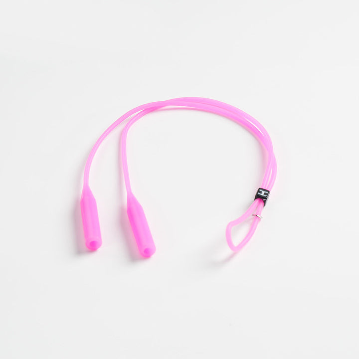 Black silicone glasses strap, anti-slip retainer for sports and casual wear.