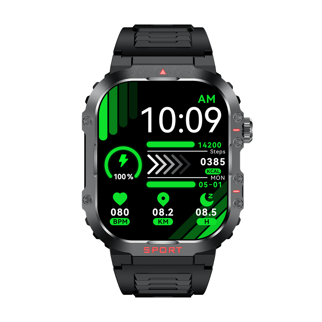 Unisex smartwatch continuously monitors blood sugar & glucose levels, ideal for health tracking & daily fitness.
