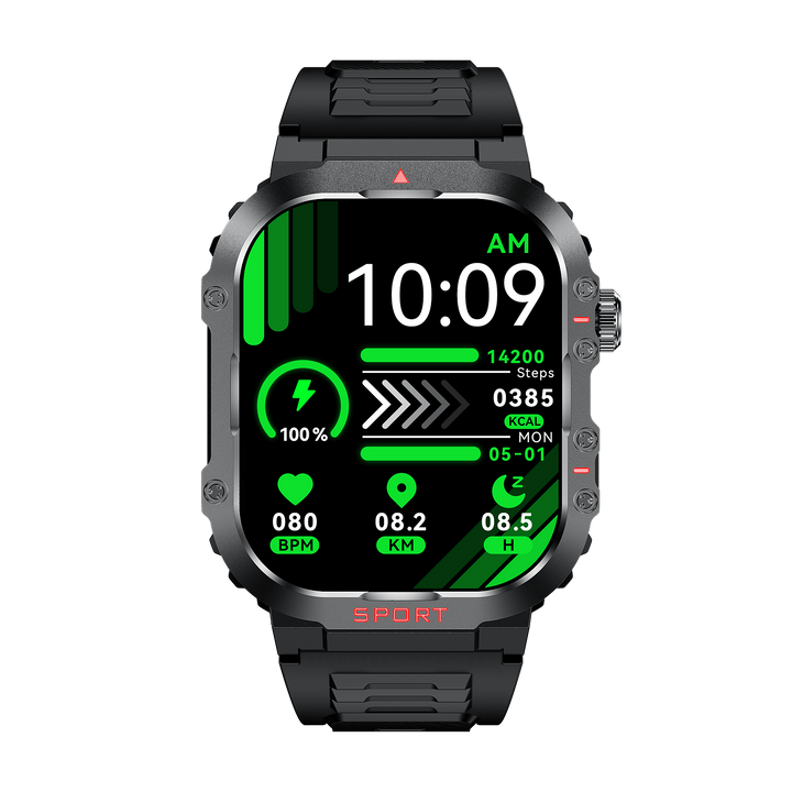 Unisex smartwatch continuously monitors blood sugar & glucose levels, ideal for health tracking & daily fitness.