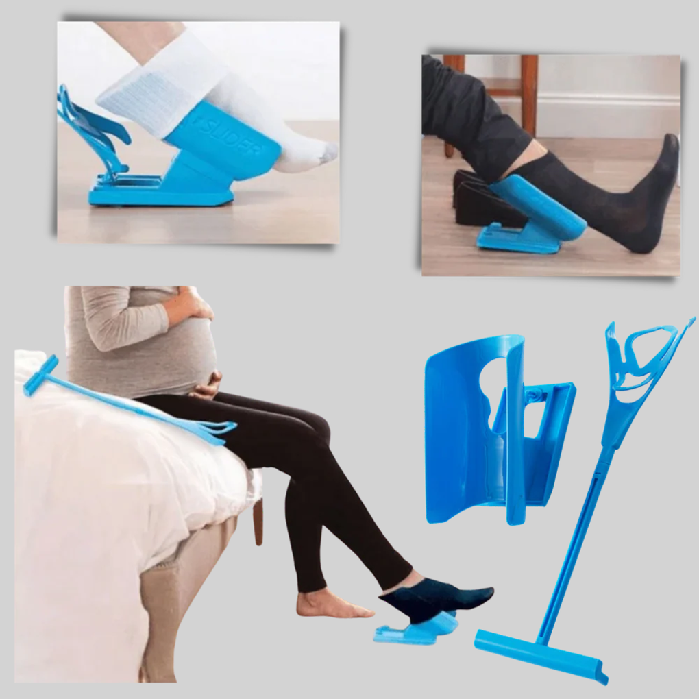 Unisex sock aid device for easy sock application & removal, ideal for limited mobility, elderly, or back pain.