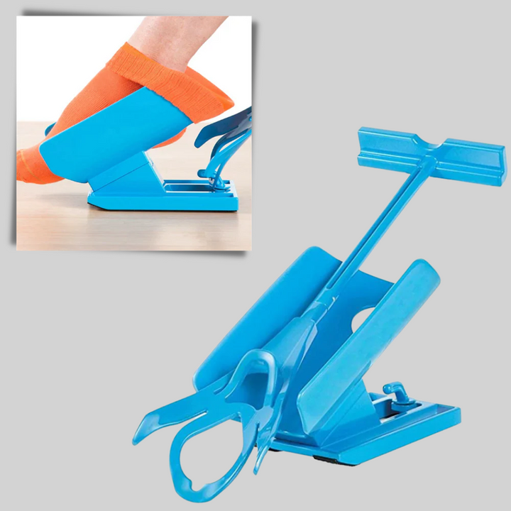 Practical dressing aid for limited mobility. Simplifies daily living by making sock application easy for all users.