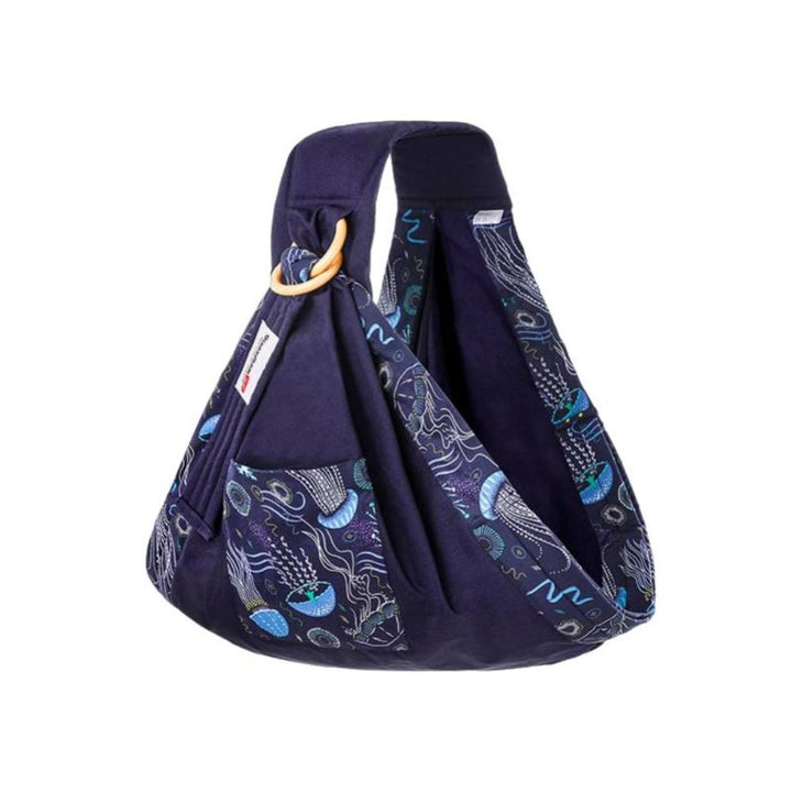 Soft cotton baby wrap doubles as a secure nursing cover and hands-free carrier.