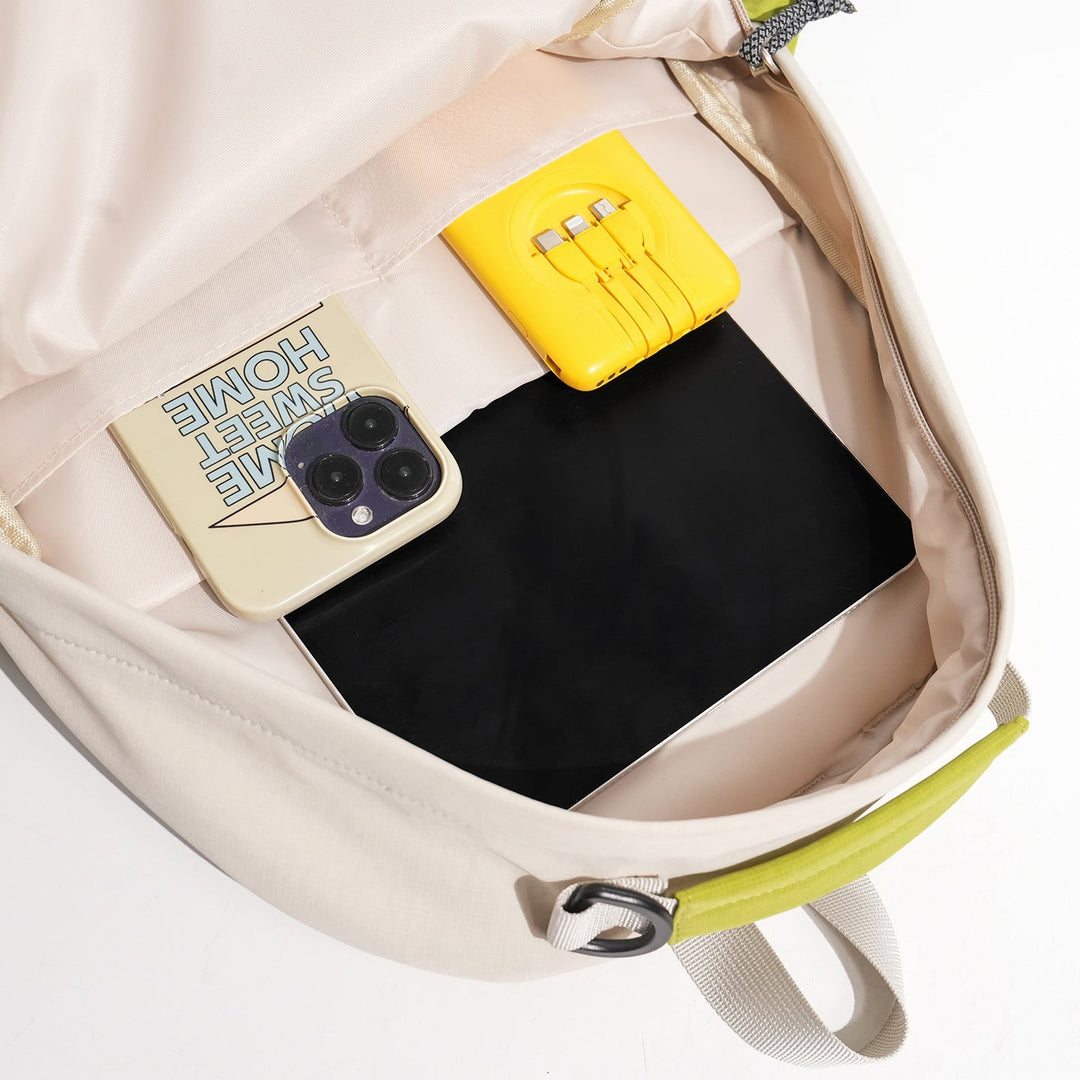 Heavy-duty black travel backpack, ideal as a laptop or outdoor daypack, featuring water-resistant fabric & secure zippers.