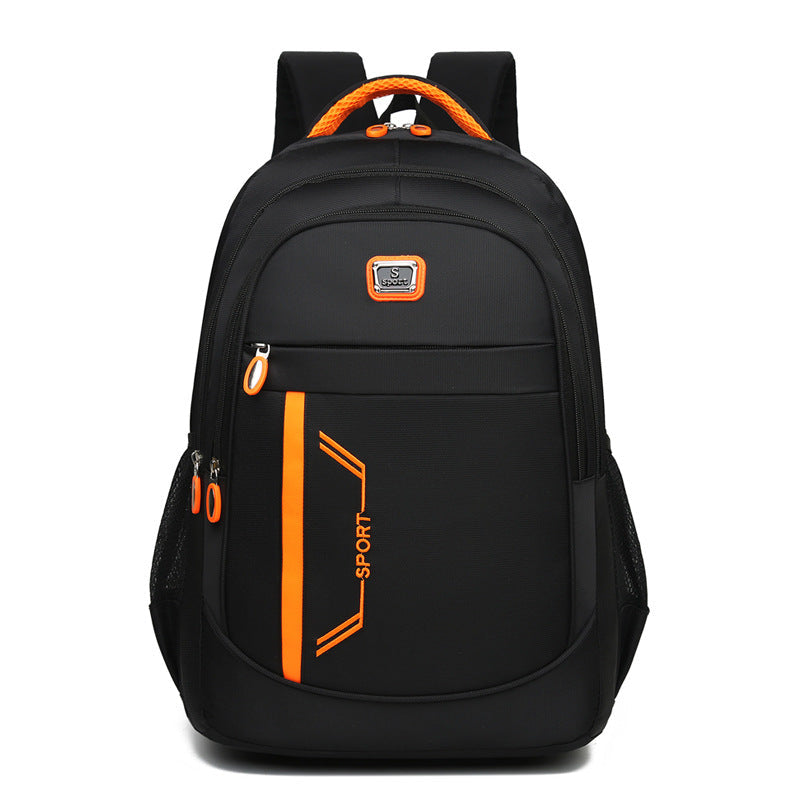 Unisex sports travel backpack on model, ideal for daily commute, gym, and outdoor adventures. Comfortable.