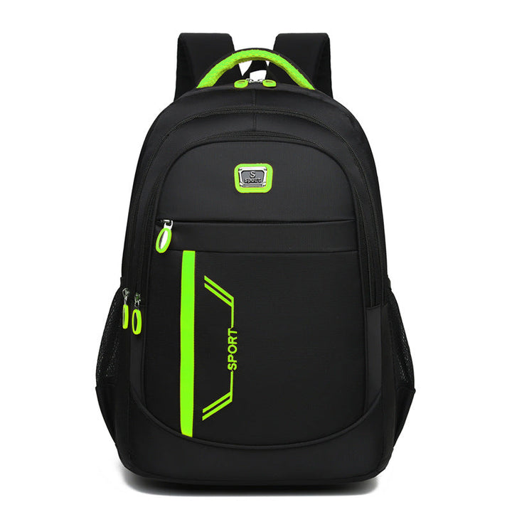 Spacious unisex adventure backpack interior, packed for daily commute, gym, or travel. Versatile daily carry bag.