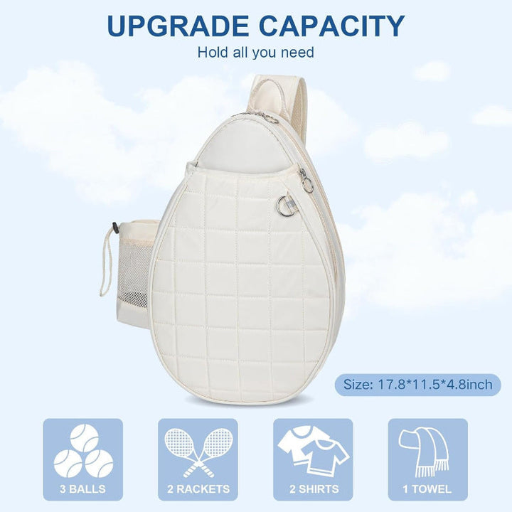 Vibrant pink athletic tennis racket backpack for women, spacious & water-repellent, perfect for court or gym.