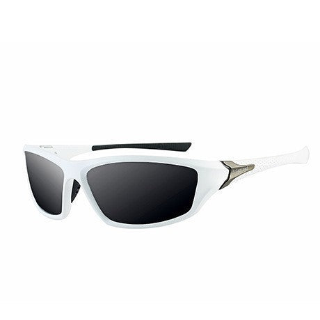 Unisex sporty wraparound polarized sunglasses for outdoor activities, UV400 protection.
