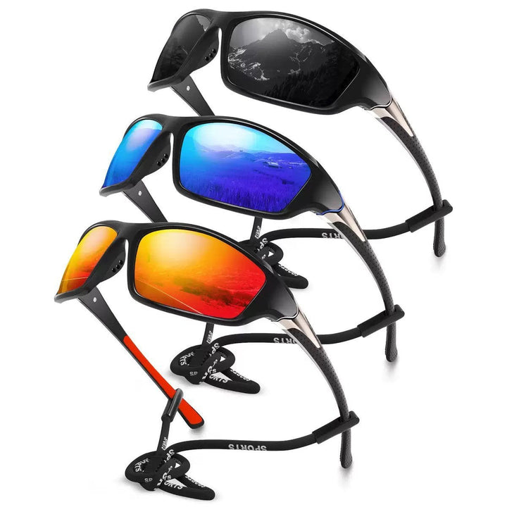 Outdoor driving polarized sunglasses, UV protected, anti-glare, enhance road visibility.